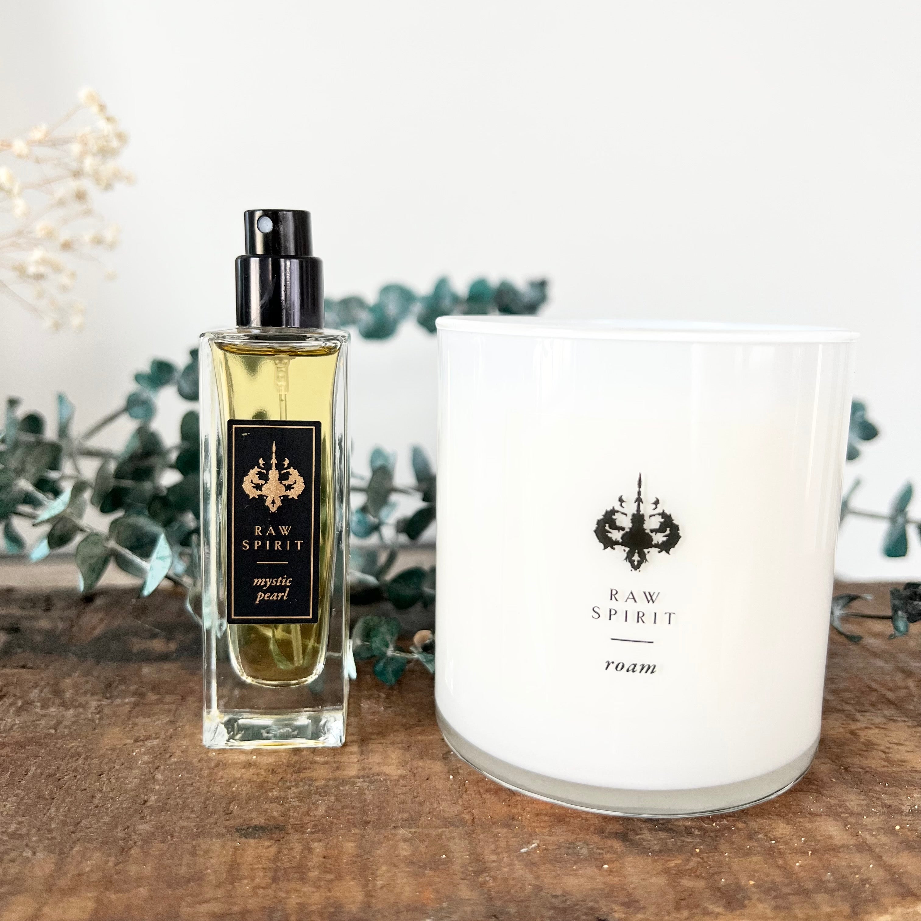 Roam Candle, Mystic Pearl Perfume Gift Set