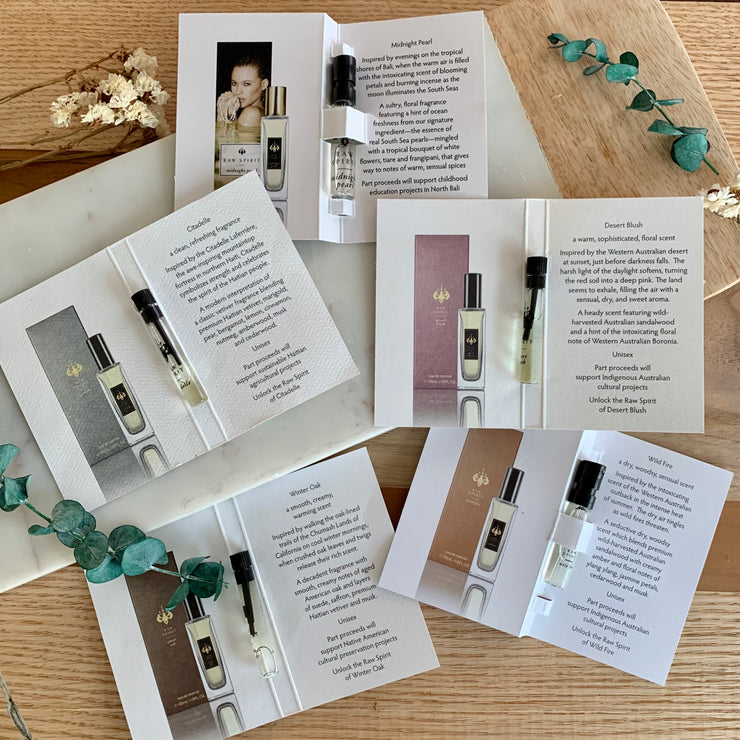 At bidrage Mange farlige situationer pludselig Perfume Sampler 5-Piece Collection, Clean Cruelty-Free Fine Fragrances –  Raw Spirit, Inc.