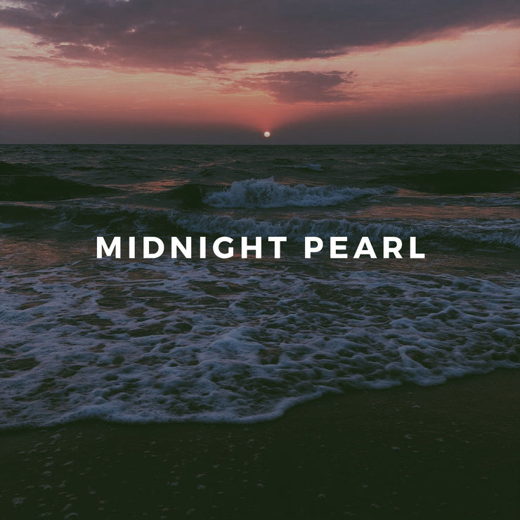 Midnight Pearl is a sultry floral scent with notes of gardenia, coconut, frangipani, clove, cinnamon, and the real essence of pearl.
