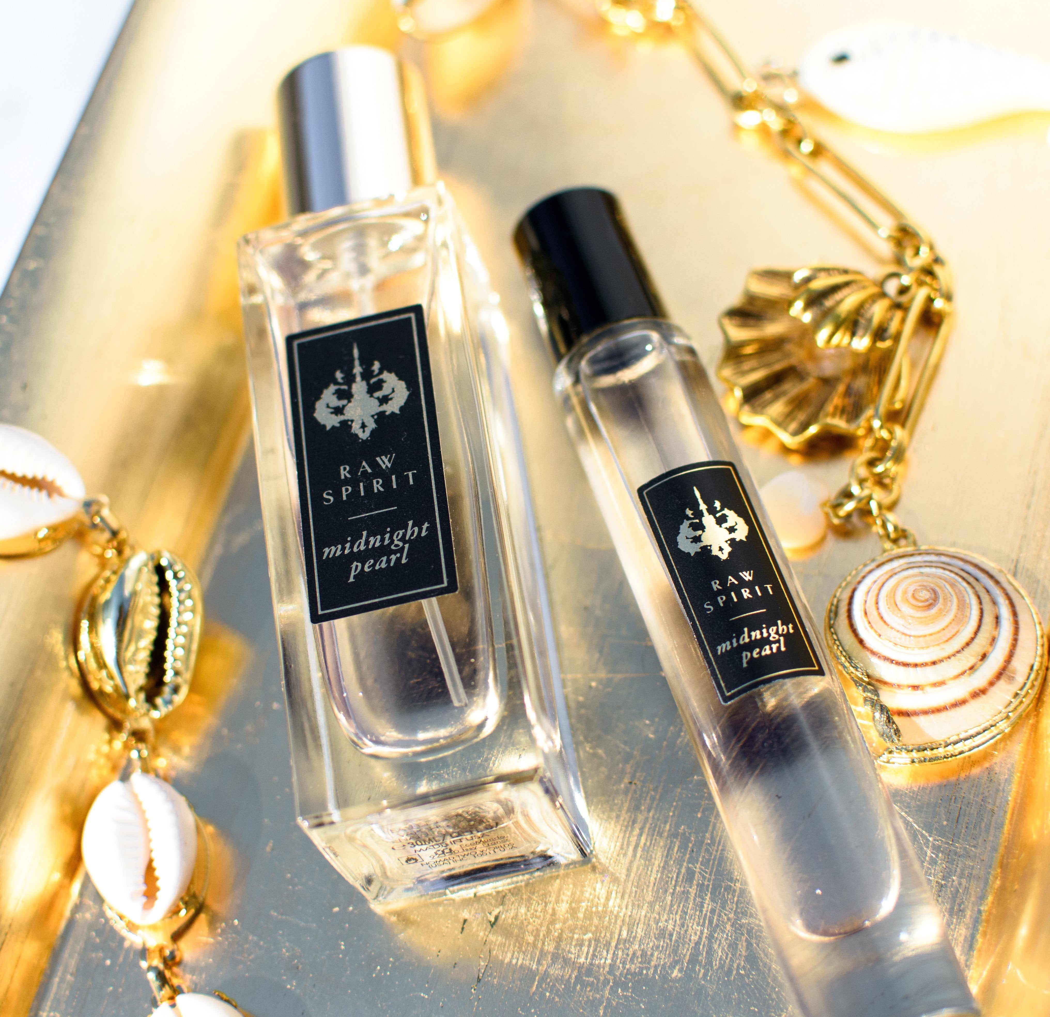 Midnight Pearl Perfume Gift Set, Eau de Parfum Spray and Rollerball - Raw Spirit, Inc.